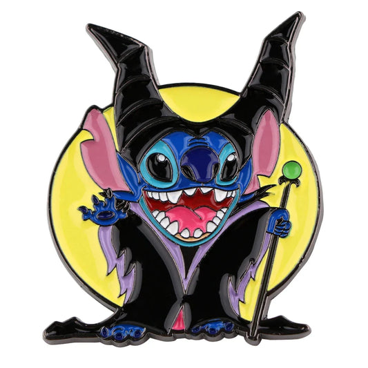YQ560 Stitch Enamel Pin Blue Alien Brooch Cartoon Badge Lapel Jewelry Gift
