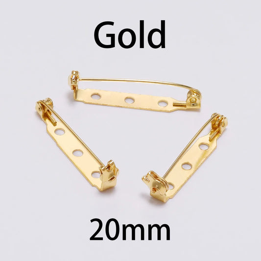 20pcs Brooch Pin Base Clips 20-38mm for DIY Jewelry Making