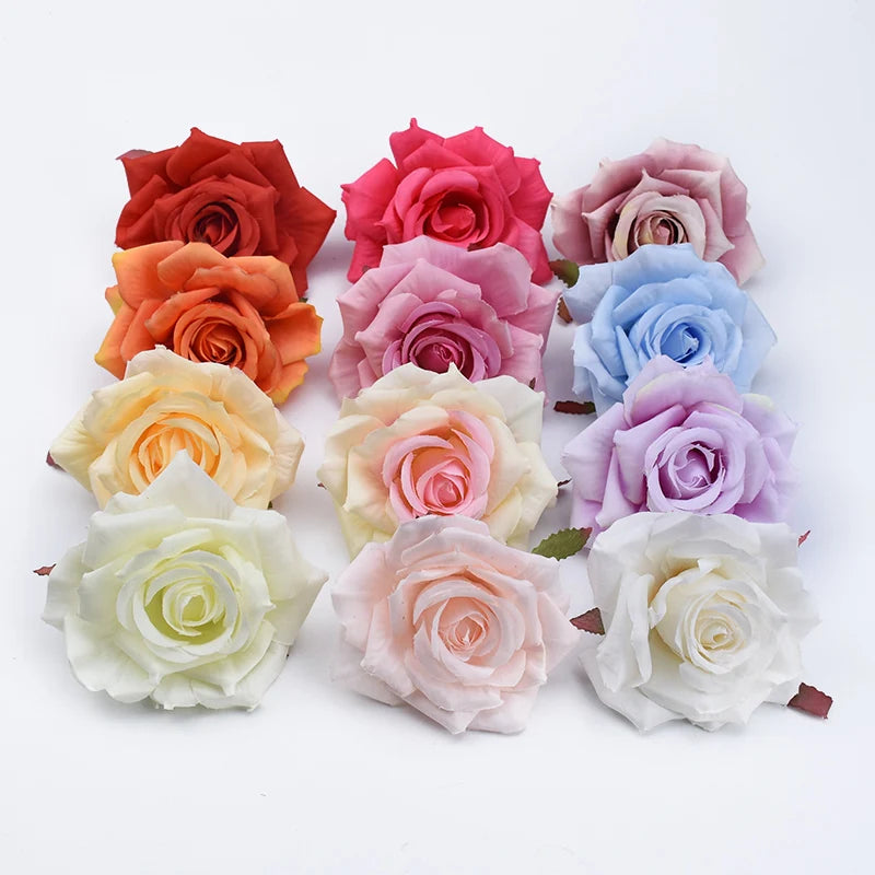 100pcs Silk Roses Wall Decor Artificial Flowers for Home Wedding Bridal Brooch