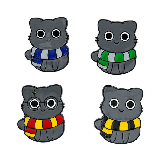 4 Pcs Cute Cat Enamel Pin Brooch Set for Clothing & Accessories