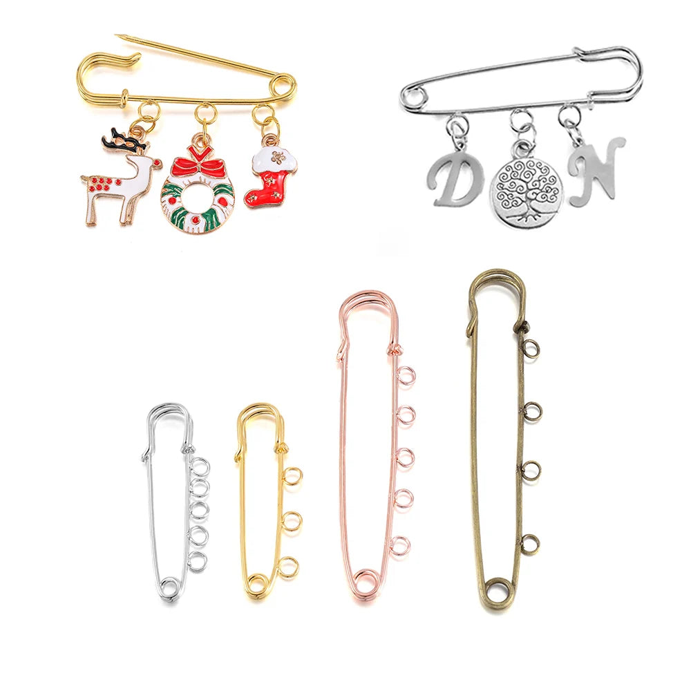 10 Pcs Metal Brooch Base Pins for DIY Jewelry Making