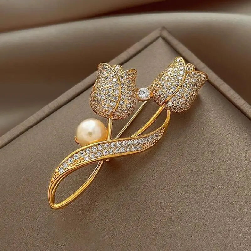 Women's Tulip Flower Brooch Pin for Coat