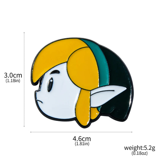 Zelda Brooch Link Figure Badge Pin Jewelry for Lapel, Shirt, Bag