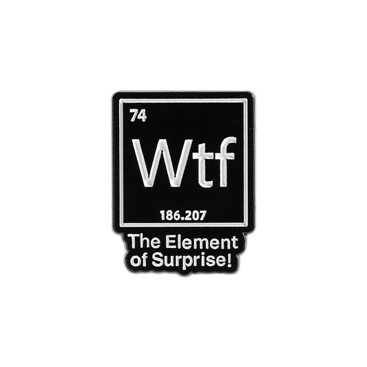 Wtf Element of Surprise Enamel Pin - Funny Science Geek Lapel Badge Gift