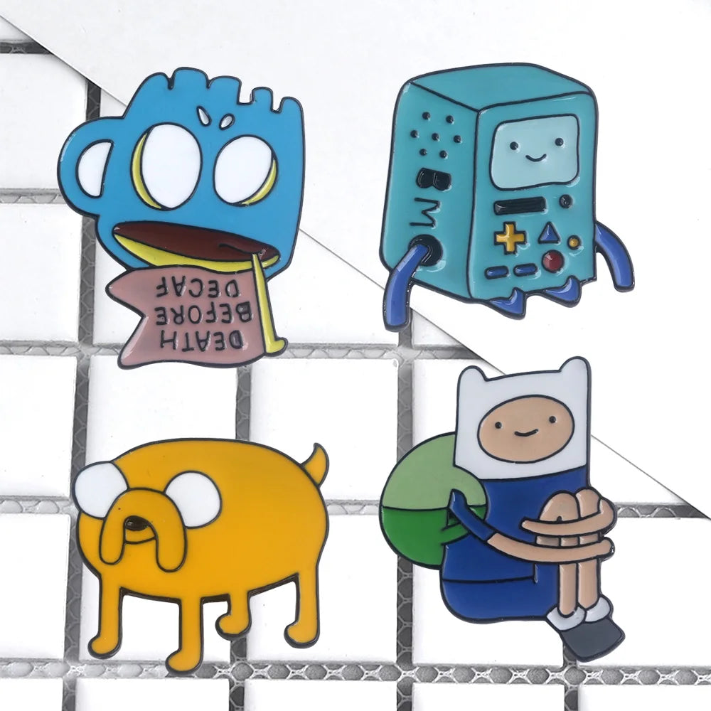 Adventure Time Cartoon Pins Brooch Finn Jake BMO Badge Backpack Accessories Jewelry