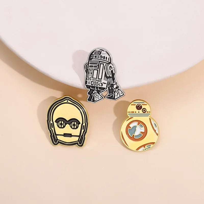 3 Pcs Alien Geometric Brooch Pin Badge for Backpack or Clothes