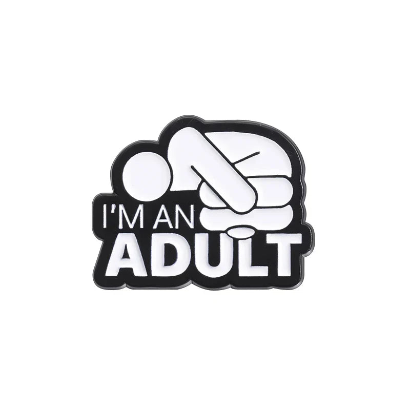 Adult Enamel Pins Custom Mental Health Brooches Lapel Badges Punk Funny Song Lyrics Jewelry Gift