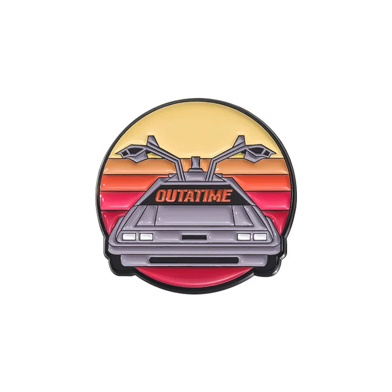 Back to the Future DeLorean Outatime License Plate Enamel Pin