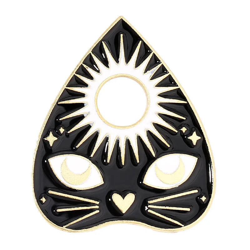 Witch Cat Skull Enamel Pins Brooches Lapel Badge Gifts