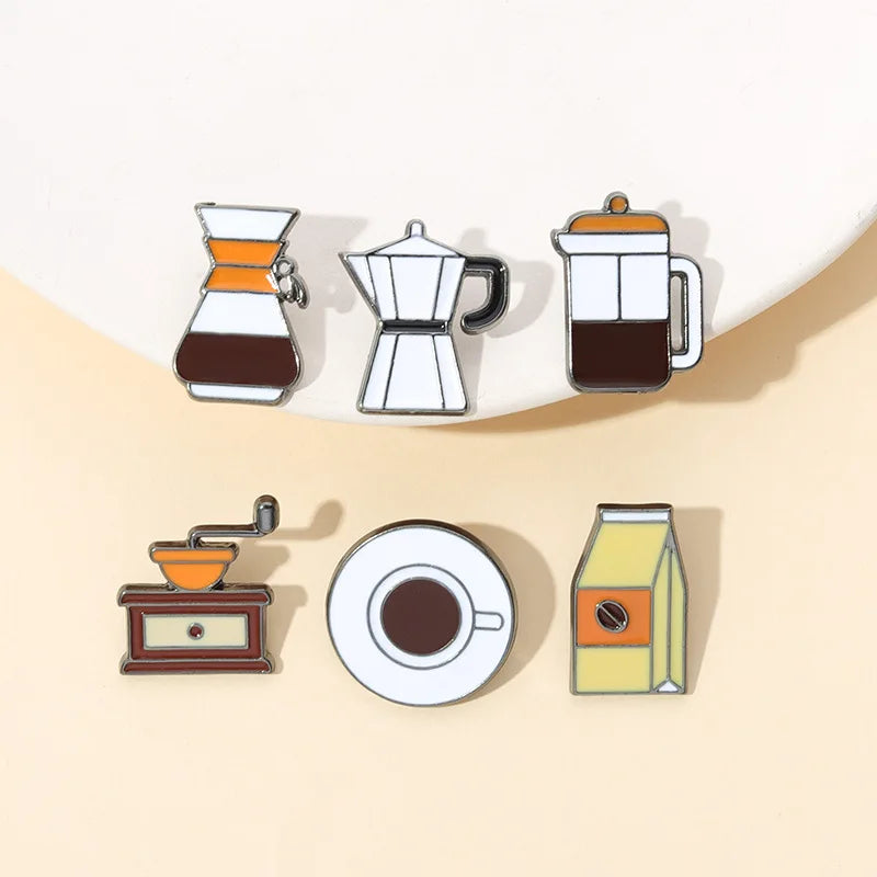 Coffee Mixing Equipment Enamel Pins Brooch Lapel Pin Badge