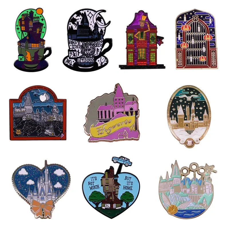 Magic Castle Enamel Pins Fantasy Anime Lapel Brooch Badge Gifts
