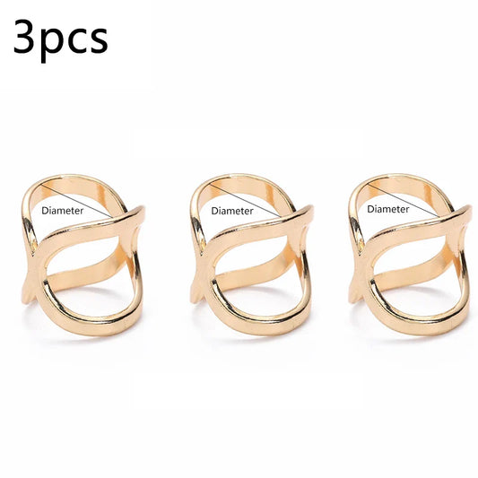 3pcs Cross Scarf Clip Metal Brooches Bow Buckle Holder Jewelry Accessory