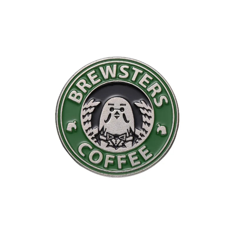 Brewsters Coffee Pigeon Brooch Pin for Hat Glasses Pet Party Gift