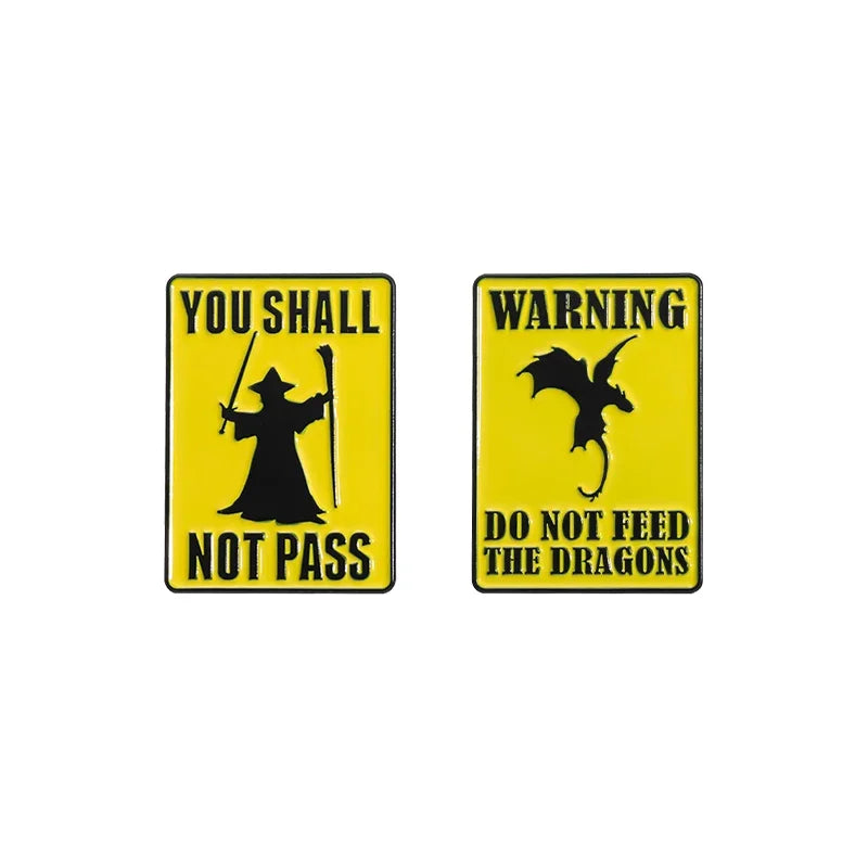 Witch Metal Warning Enamel Pins Geometric Brooches Lapel Badges Jewelry Gift