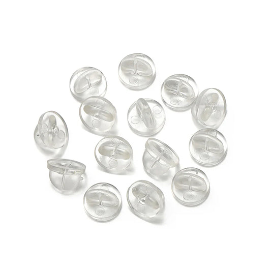 50pcs Black Rubber Brooch Pin Back Clasp Holder