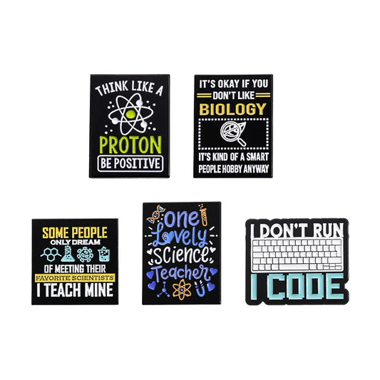 Think Like a Proton Stay Positive Enamel Pin Science Brooch Lapel Badge Gift