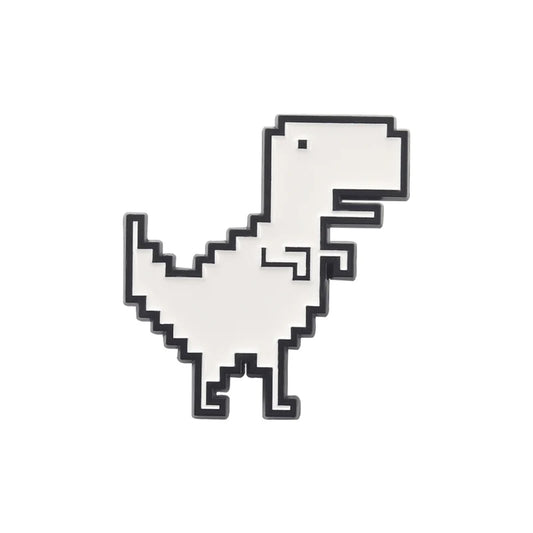 White Dinosaur Enamel Pin Lapel Jewelry for Kids Accessories Gifts