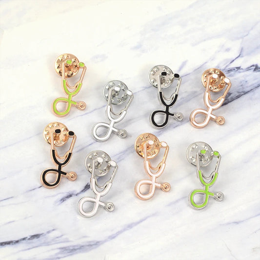 8Colors Medical Stethoscope Enamel Brooch Pin Doctor Nurse Badge Gift
