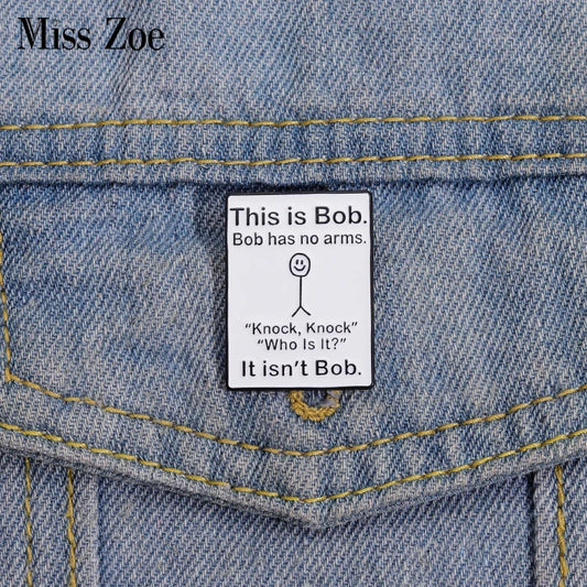 Funny Bob No Arms Enamel Pin Brooch Lapel Badge Jewelry Gift