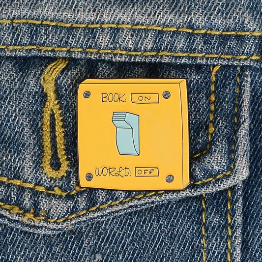 Yellow ON OFF Enamel Pin Cartoon Brooch Custom Badge Jewelry Lapel Backpack Gifts