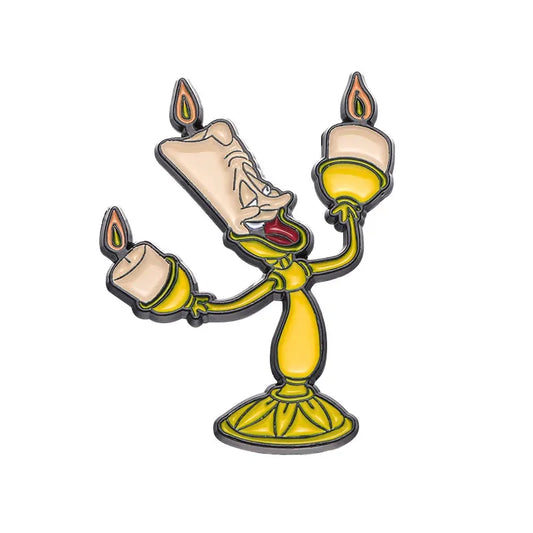 Yellow Candlestick Enamel Pin Brooch Lapel Badge Jewelry Gift
