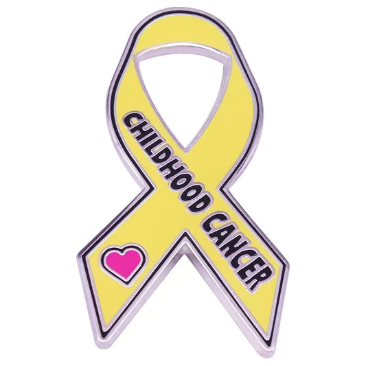 Yellow Awareness Ribbon Enamel Pin Brooch Lapel Badge Accessories