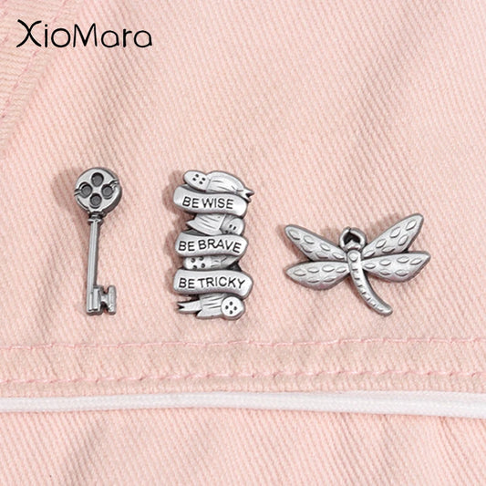 Wise Brave Tricky Halloween Enamel Pins Spooky Movie Brooches Lapel Badge Jewelry Gifts