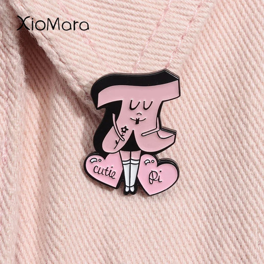 Cutie Pi Enamel Pin Math Chemistry Science Brooch Lapel Badge Gift