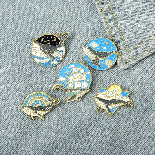 Whale Enamel Pins Jewelry Gift DIY Accessories