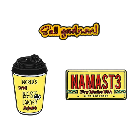 Yellow License Plate Enamel Pin World's 2nd Best Lawyer Coffee Cup Brooch Lapel Badge Jewelry Gifts