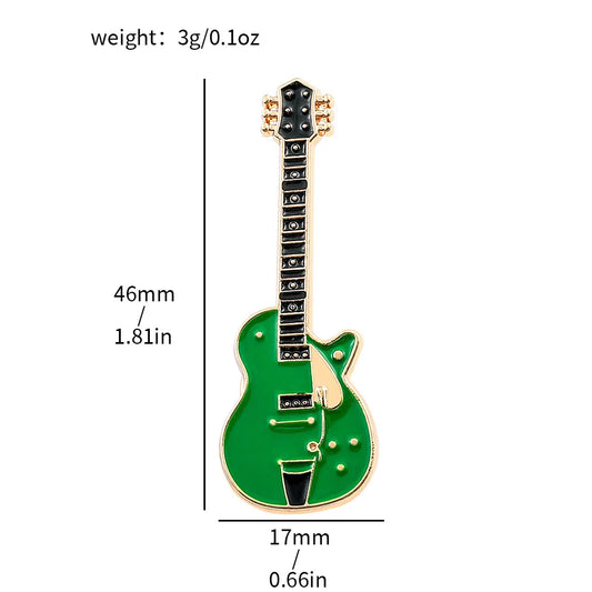 ZAKOL Vintage Enamel Guitar Brooch Pin Jewelry Gift
