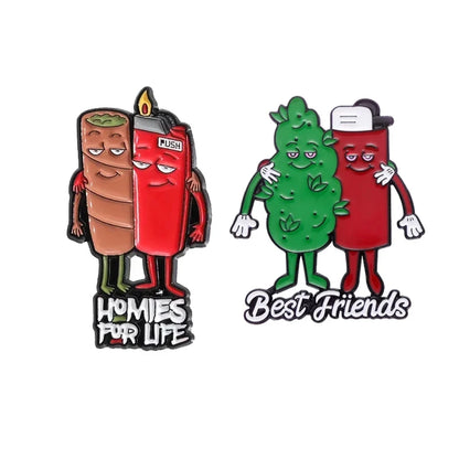 Homies for Life Enamel Pins Cartoon Brooches Backpack Lapel Badge Gift for Friends