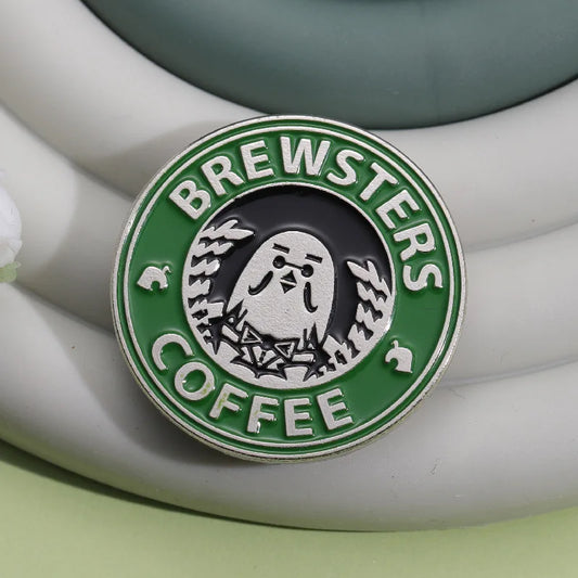 Brewsters Coffee Pigeon Brooch Pin for Hat Glasses Pet Party Gift