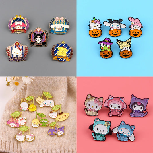 Wholesale Fashion Enamel Pins Kawaii Cartoon Brooches for Clothing Backpack Lapel Badges Gifts