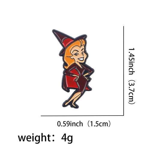 Witch Fairy Enamel Pin Brooch Lapel Badge Halloween Jewelry Gift
