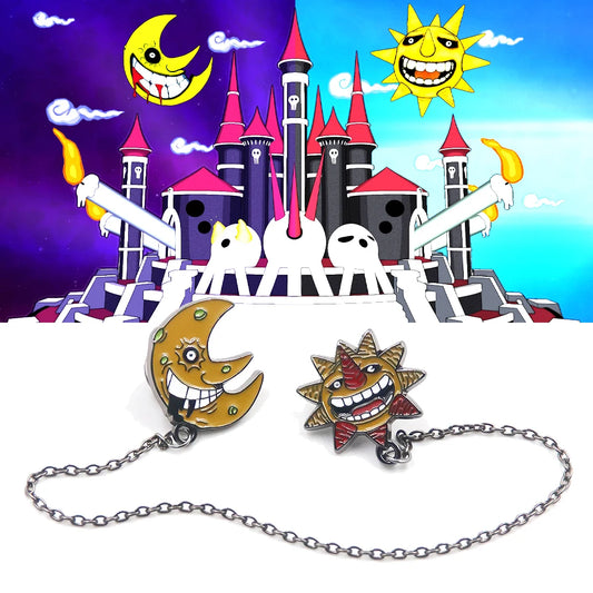 Soul Eater Sun Moon Enamel Pin Badge Anime Accessories