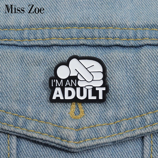 Adult Enamel Pins Custom Mental Health Brooches Lapel Badges Punk Funny Song Lyrics Jewelry Gift