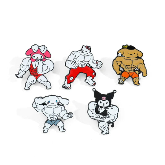 5 Pcs Anime Hello Kitty Kuromi Lapel Pin Set
