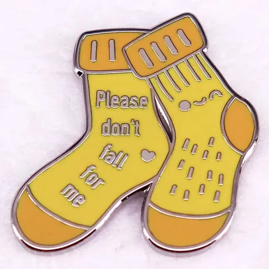 Yellow Sock Enamel Pin Brooch Backpack Badge Accessories