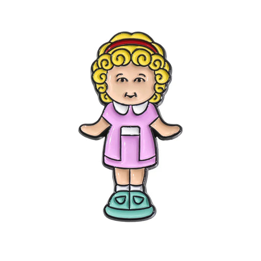 90s Cute Dolls Enamel Pins Kids Toys Brooches Lapel Badges Cartoon Jewelry Gift