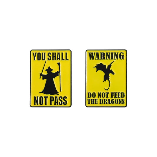 Witch Metal Warning Enamel Pins Punk Geometric Brooches Lapel Badges Jewelry Gift
