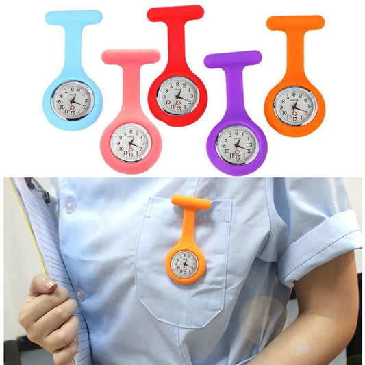 Women's Digital Clip-On Nurse Fob Watch Brooch Pin Analog Clock