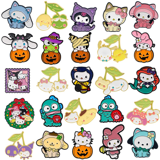 Wholesale 20pcs Kawaii Cartoon Enamel Lapel Pins for Backpacks Clothes Badges Brooch Gifts