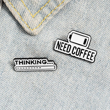 Coffee Progress Bar Enamel Pins Badges Brooch Jewelry Accessories